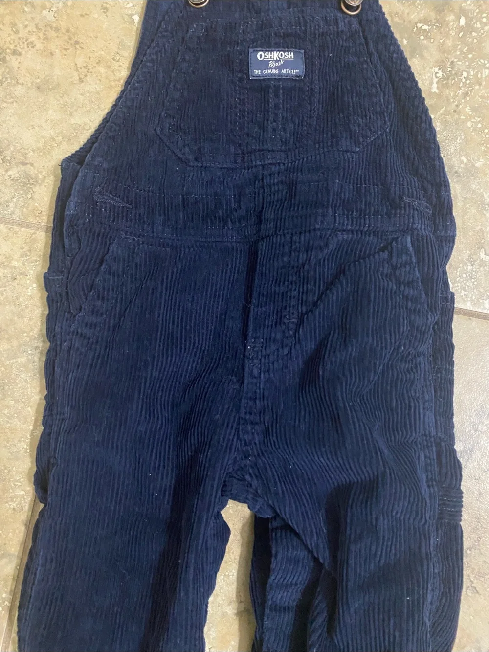 OshKosh B'gosh Navy Blue Iconic Cotton Corduroy Kids 24mo Cottagecore Overalls
